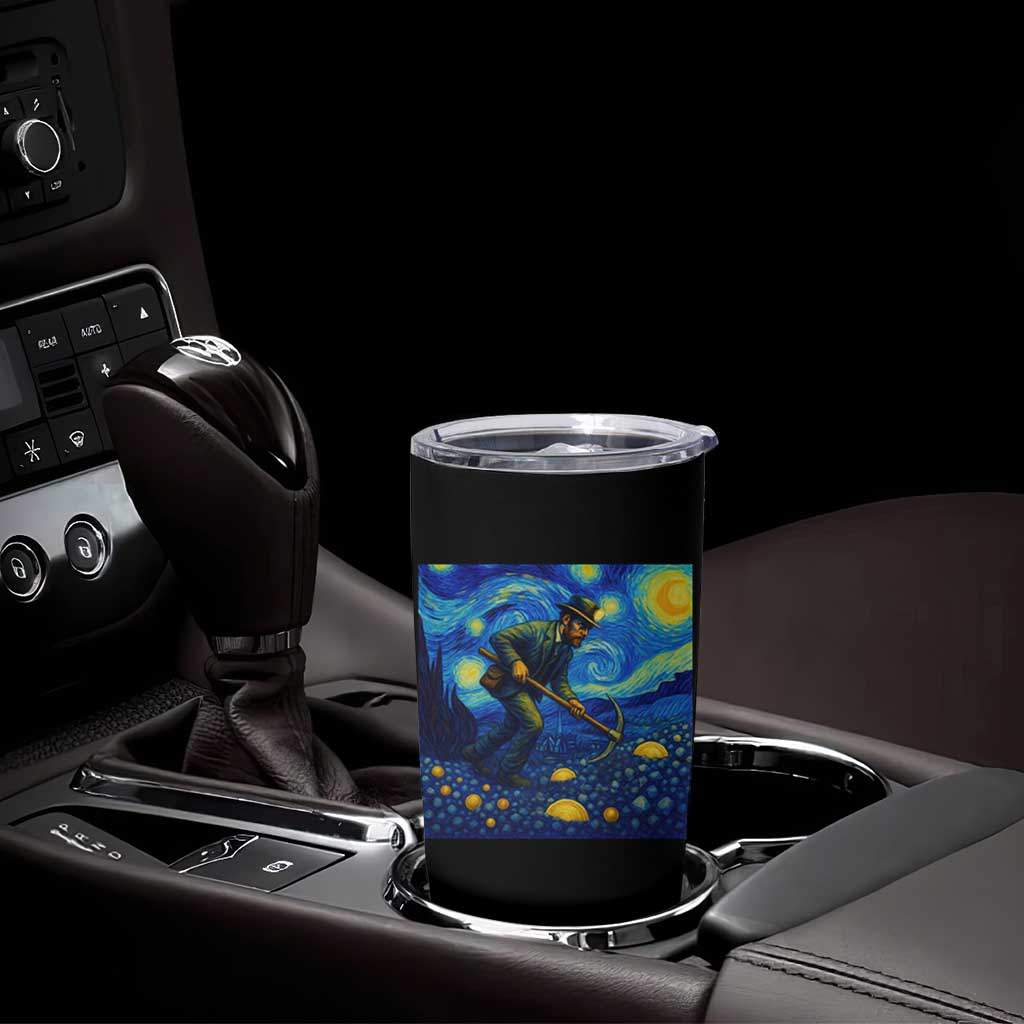 Gold Miner Starry Night Van Gogh Tumbler Cup - Wonder Print Shop