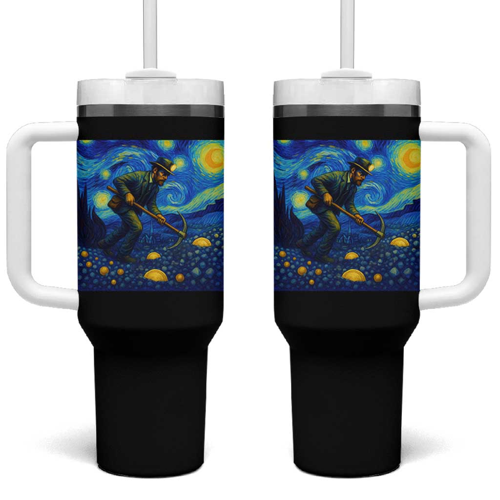 Gold Miner Starry Night Van Gogh Tumbler With Handle - Wonder Print Shop