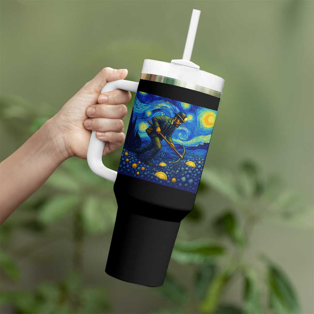 Gold Miner Starry Night Van Gogh Tumbler With Handle - Wonder Print Shop
