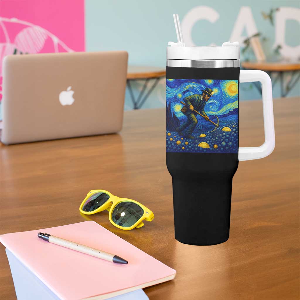 Gold Miner Starry Night Van Gogh Tumbler With Handle - Wonder Print Shop