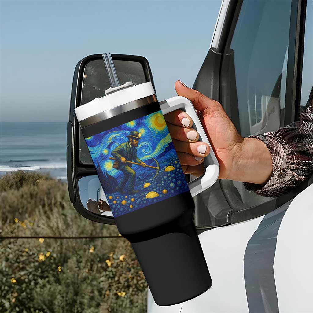 Gold Miner Starry Night Van Gogh Tumbler With Handle - Wonder Print Shop