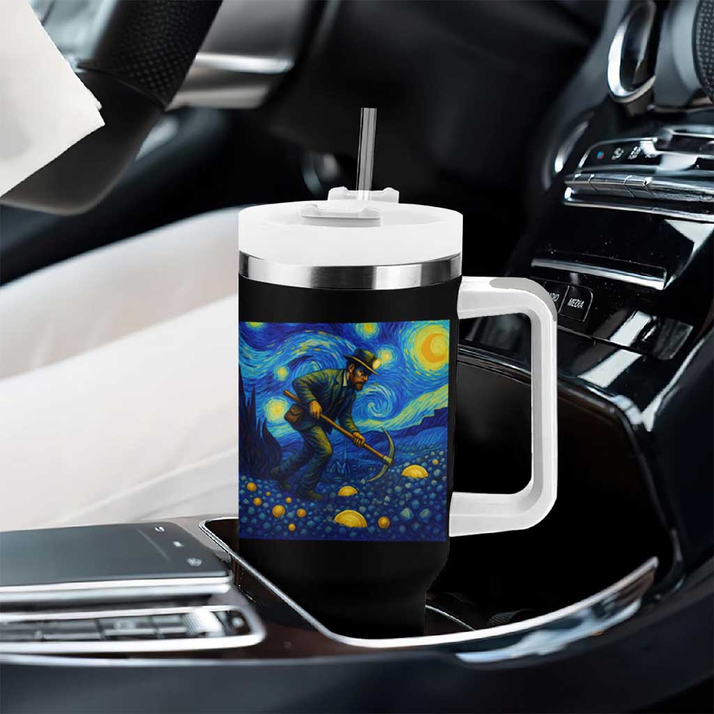 Gold Miner Starry Night Van Gogh Tumbler With Handle - Wonder Print Shop