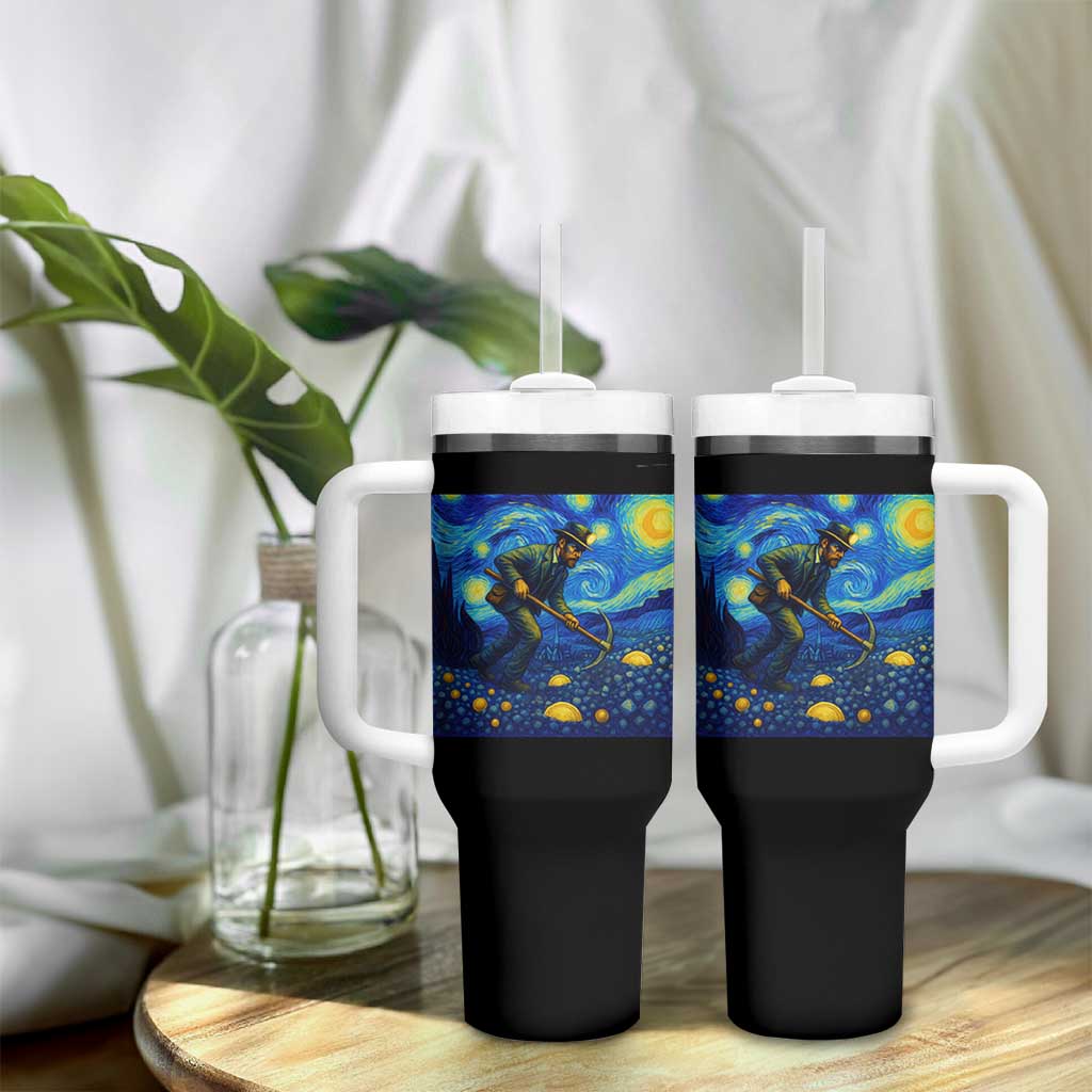 Gold Miner Starry Night Van Gogh Tumbler With Handle - Wonder Print Shop