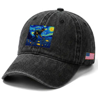 Gold Miner Starry Night Van Gogh Washed Cotton Baseball Cap