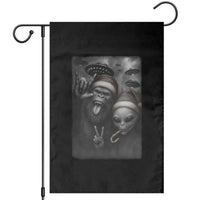 Bigfoot UFO Selife Garden Flag Sasquatch Ailen Rock On Hand Christmas - Wonder Print Shop