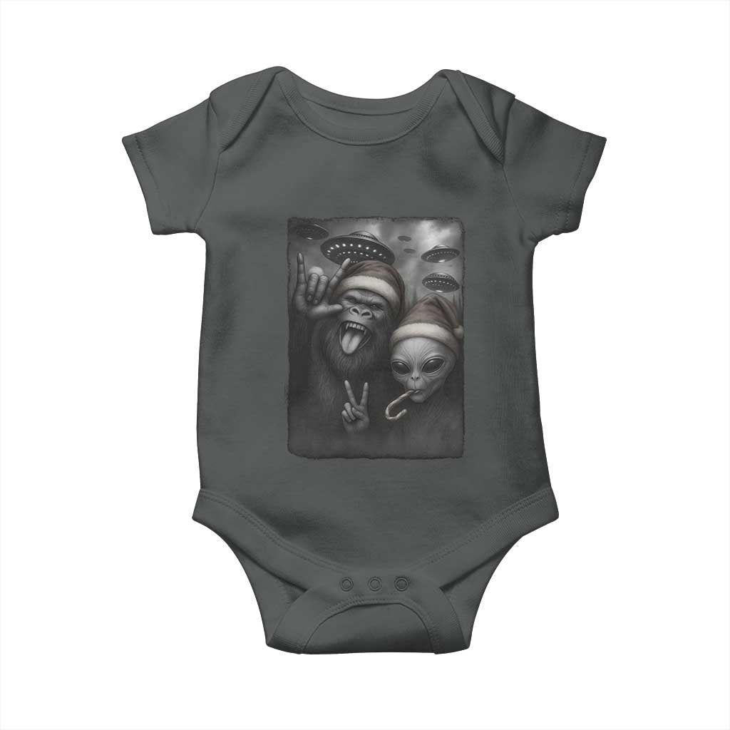 Bigfoot UFO Selife Baby Onesie Sasquatch Ailen Rock On Hand Christmas - Wonder Print Shop
