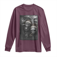 Bigfoot UFO Selife Long Sleeve Shirt Sasquatch Ailen Rock On Hand Christmas - Wonder Print Shop