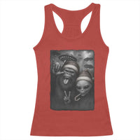 Bigfoot UFO Selife Racerback Tank Top Sasquatch Ailen Rock On Hand Christmas - Wonder Print Shop