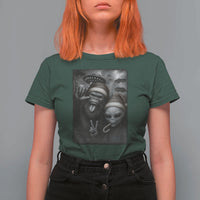 Bigfoot UFO Selife T Shirt For Women Sasquatch Ailen Rock On Hand Christmas - Wonder Print Shop