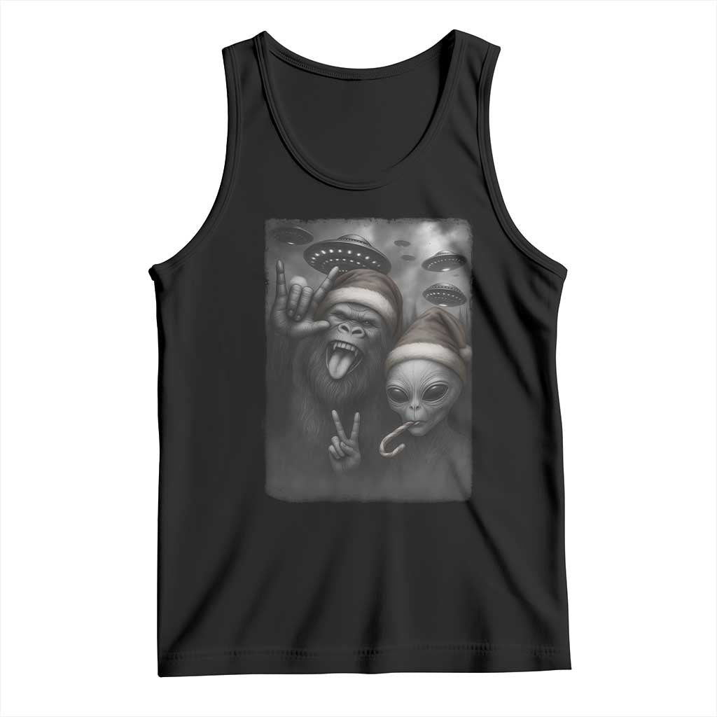 Bigfoot UFO Selife Tank Top Sasquatch Ailen Rock On Hand Christmas - Wonder Print Shop