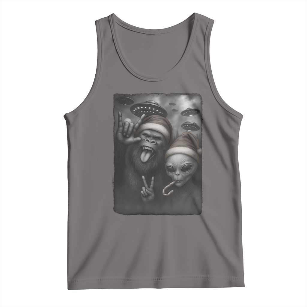 Bigfoot UFO Selife Tank Top Sasquatch Ailen Rock On Hand Christmas - Wonder Print Shop