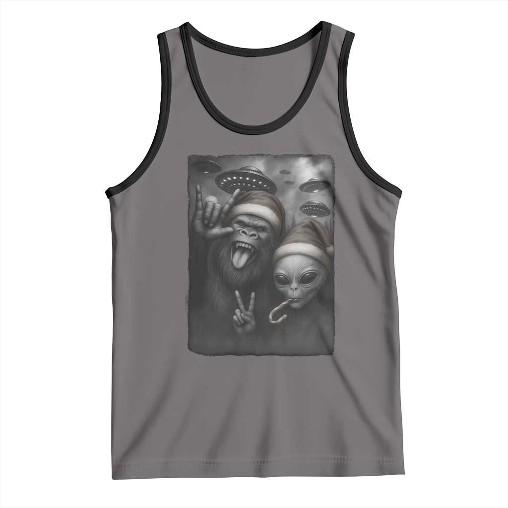 Bigfoot UFO Selife Tank Top Sasquatch Ailen Rock On Hand Christmas - Wonder Print Shop