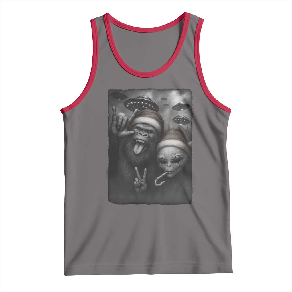 Bigfoot UFO Selife Tank Top Sasquatch Ailen Rock On Hand Christmas - Wonder Print Shop