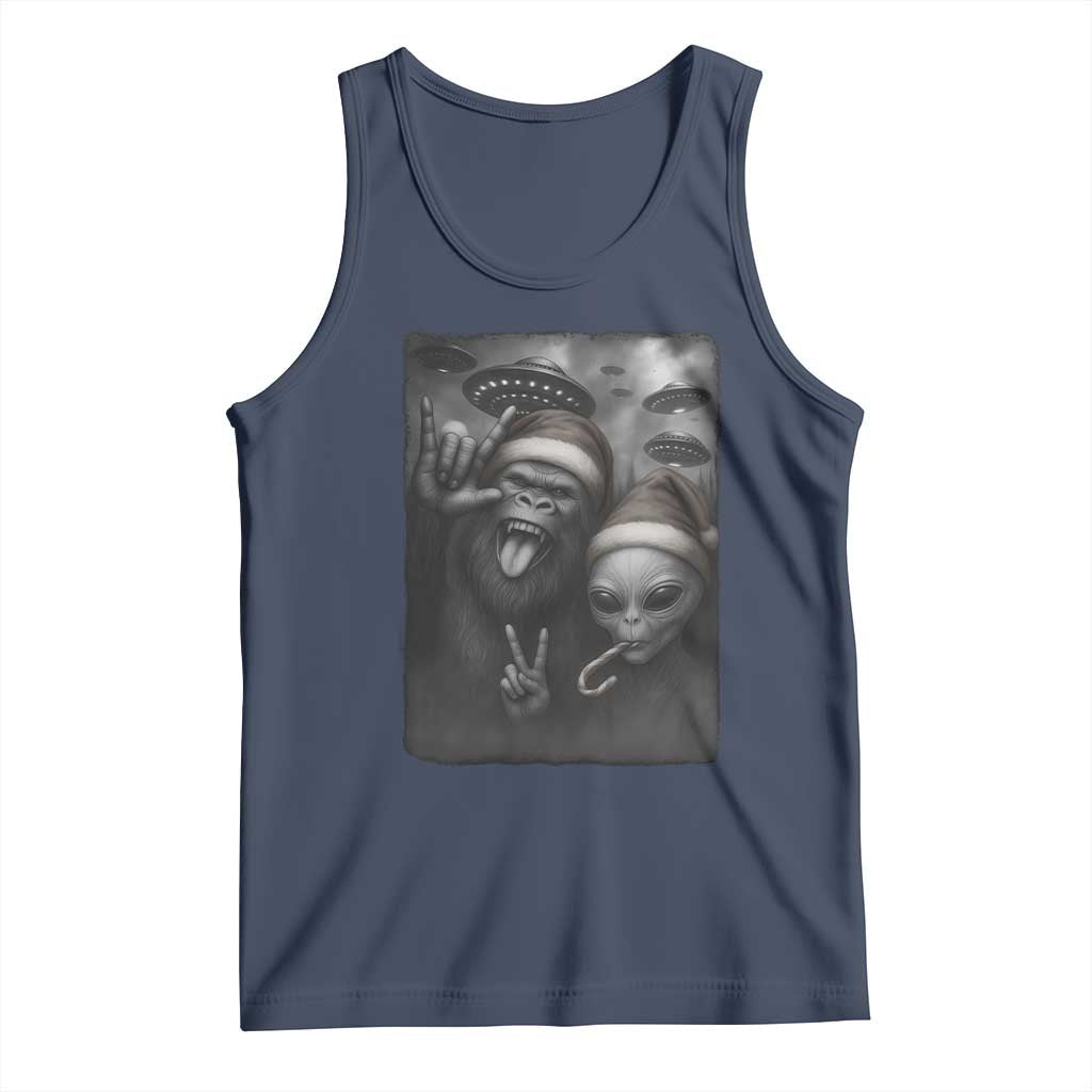 Bigfoot UFO Selife Tank Top Sasquatch Ailen Rock On Hand Christmas - Wonder Print Shop