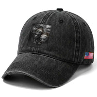 Bigfoot UFO Selife Washed Cotton Baseball Cap Sasquatch Ailen Rock On Hand Christmas