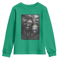Bigfoot UFO Selife Youth Sweatshirt Sasquatch Ailen Rock On Hand Christmas - Wonder Print Shop