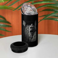 Funny Bigfoot Selfie Halloween 4 in 1 Can Cooler Tumbler Sasquatch Ghost Haunted House - Wonder Print Shop