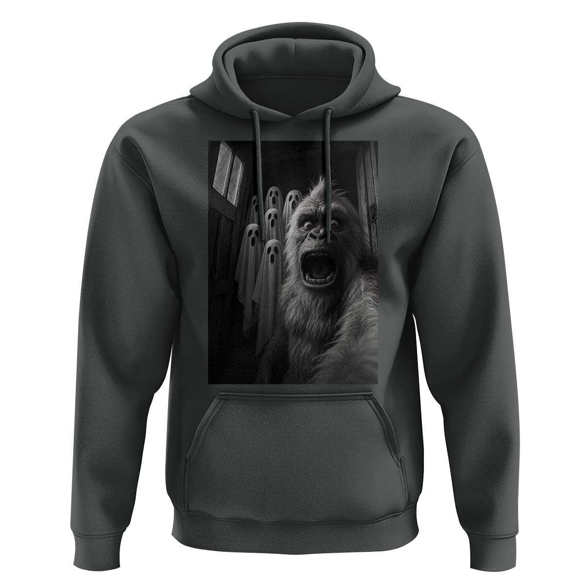 Funny Bigfoot Selfie Halloween Hoodie Sasquatch Ghost Haunted House - Wonder Print Shop