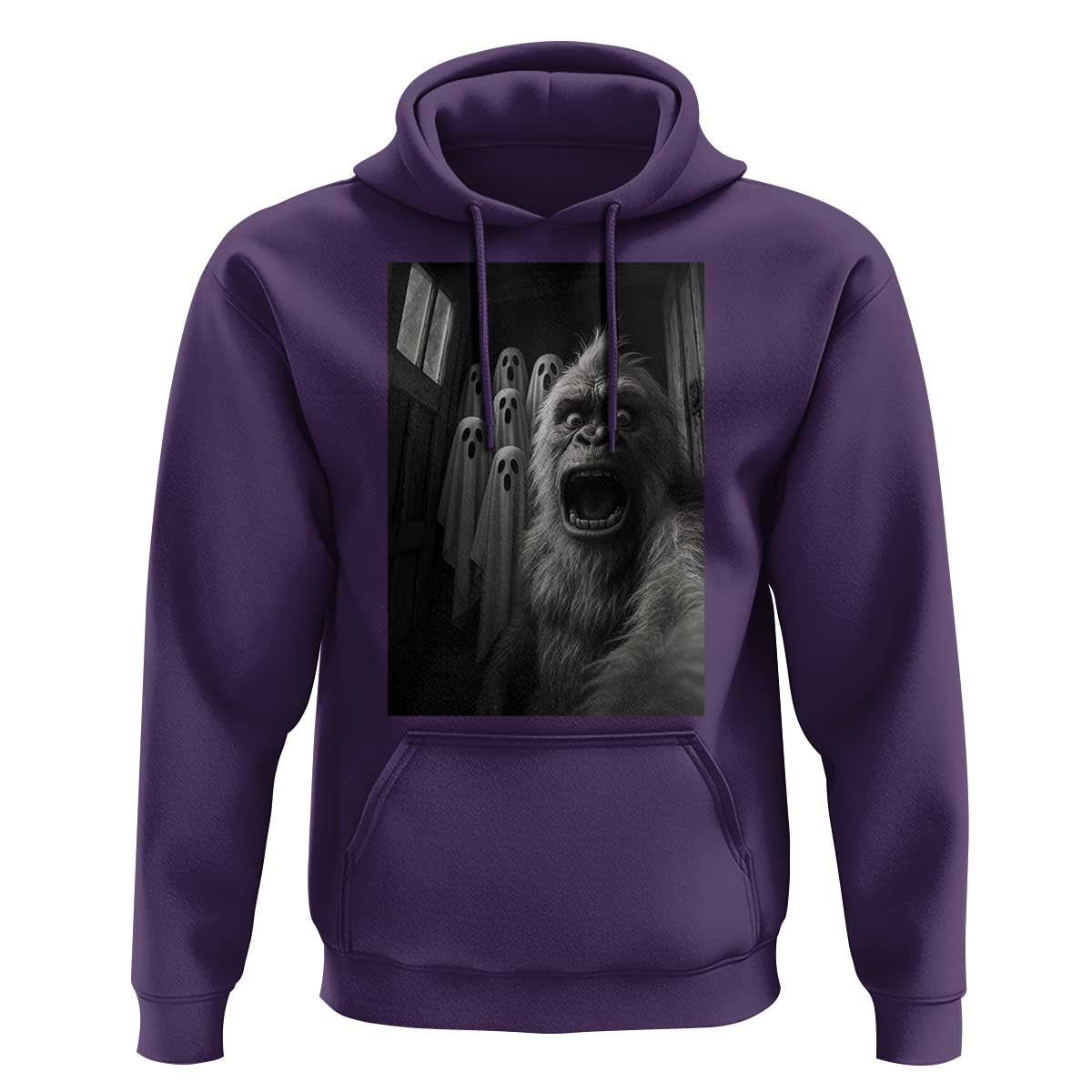 Funny Bigfoot Selfie Halloween Hoodie Sasquatch Ghost Haunted House - Wonder Print Shop