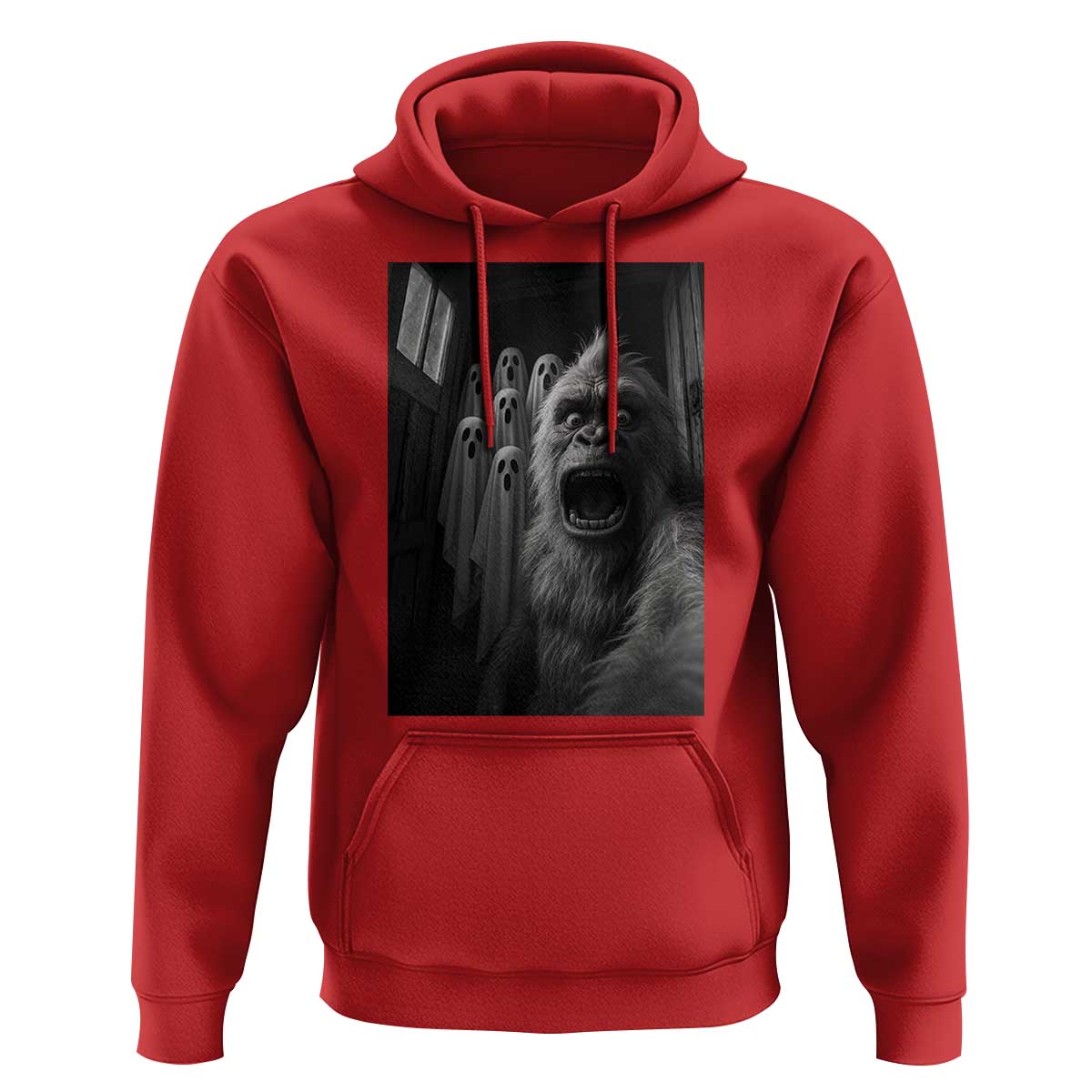 Funny Bigfoot Selfie Halloween Hoodie Sasquatch Ghost Haunted House - Wonder Print Shop