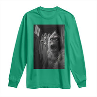 Funny Bigfoot Selfie Halloween Long Sleeve Shirt Sasquatch Ghost Haunted House - Wonder Print Shop