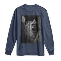 Funny Bigfoot Selfie Halloween Long Sleeve Shirt Sasquatch Ghost Haunted House - Wonder Print Shop