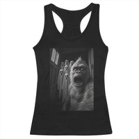 Funny Bigfoot Selfie Halloween Racerback Tank Top Sasquatch Ghost Haunted House - Wonder Print Shop