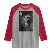 Funny Bigfoot Selfie Halloween Raglan Shirt Sasquatch Ghost Haunted House - Wonder Print Shop