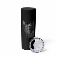 Funny Bigfoot Selfie Halloween Skinny Tumbler Sasquatch Ghost Haunted House - Wonder Print Shop