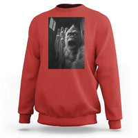 Funny Bigfoot Selfie Halloween Sweatshirt Sasquatch Ghost Haunted House - Wonder Print Shop