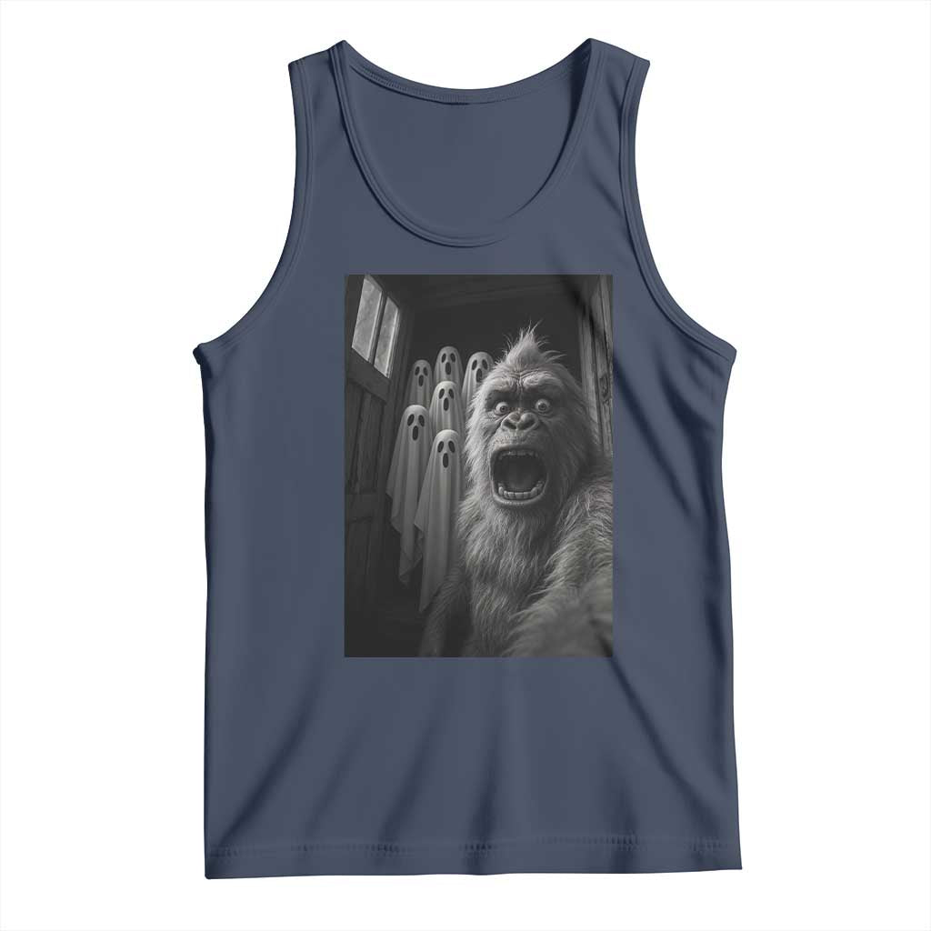 Funyy Bigfoot Selfie Halloween Tank Top Sasquatch Ghost Haunted House - Wonder Print Shop