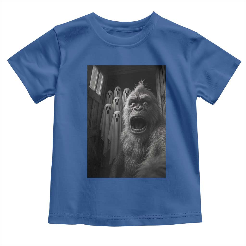 Funny Bigfoot Selfie Halloween Toddler T Shirt Sasquatch Ghost Haunted House - Wonder Print Shop