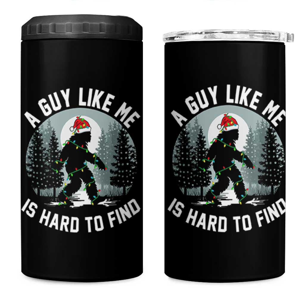 Funny Bigfoot Christmas 4 in 1 Can Cooler Tumbler A Guy Like Me Is Hard To Find - Wonder Print Shop