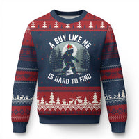 Funny Bigfoot Xmas Ugly Christmas Sweater A Guy Like Me Is Hard To Find - Wonder Print Shop