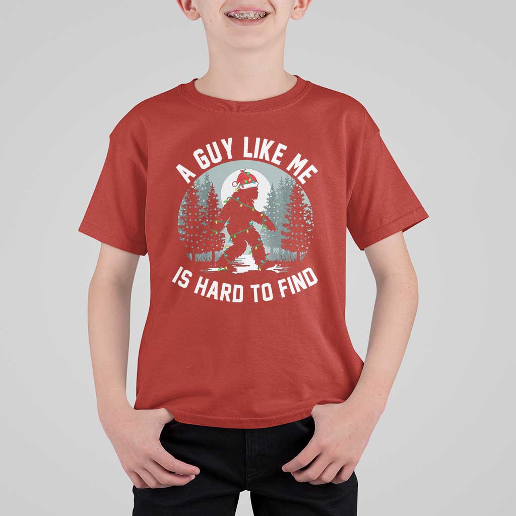 Funny Bigfoot Christmas T Shirt For Kid A Guy Like Me Is Hard To Find - Wonder Print Shop