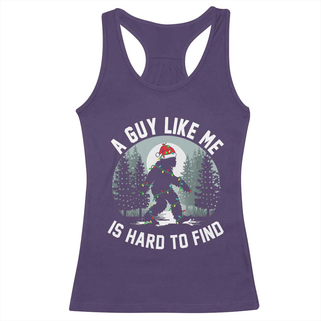 Funny Bigfoot Christmas Racerback Tank Top A Guy Like Me Is Hard To Find - Wonder Print Shop