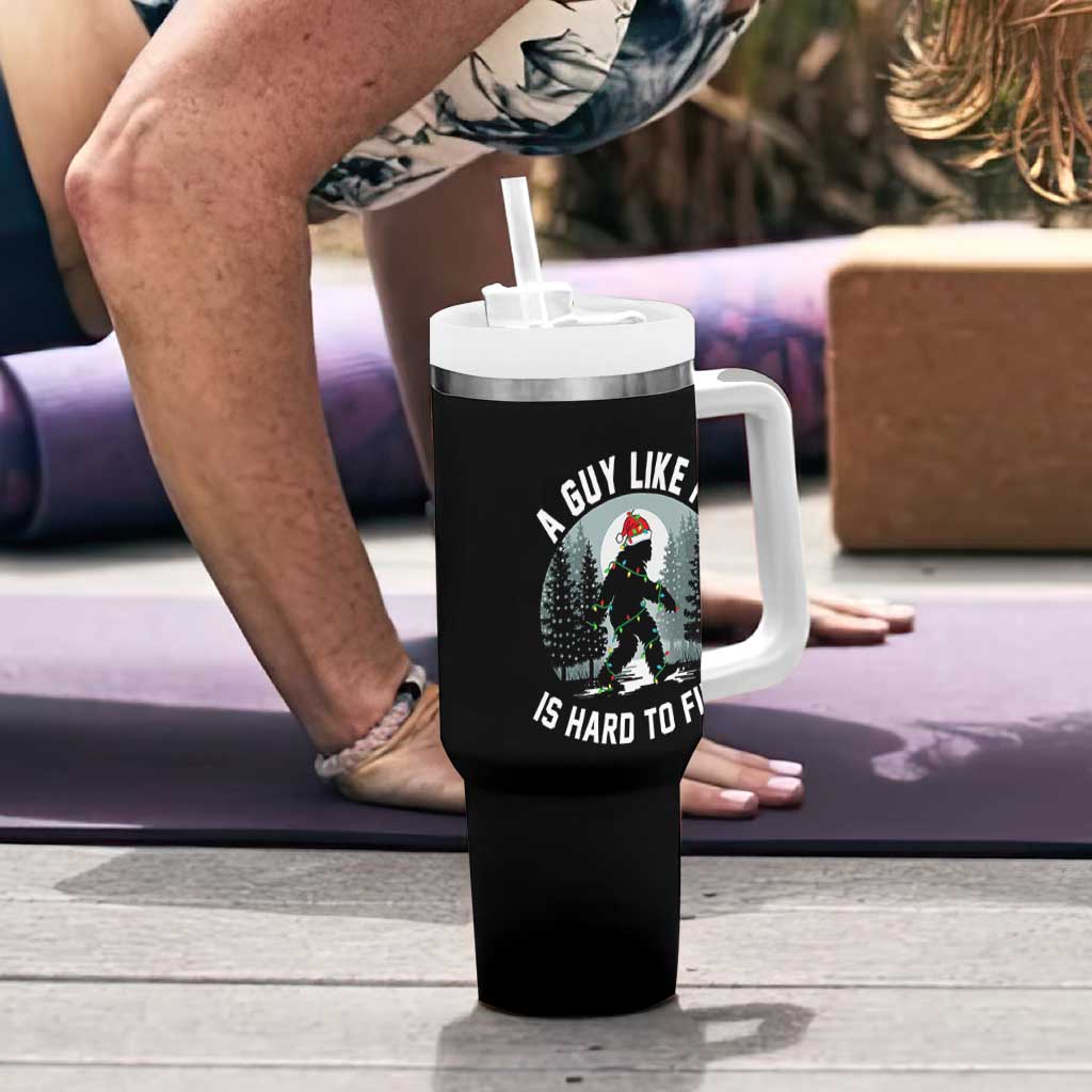 Funny Bigfoot Christmas Tumbler With Handle A Guy Like Me Is Hard To Find - Wonder Print Shop