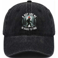 Funny Bigfoot Christmas Washed Cotton Baseball Cap A Guy Like Me Is Hard To Find