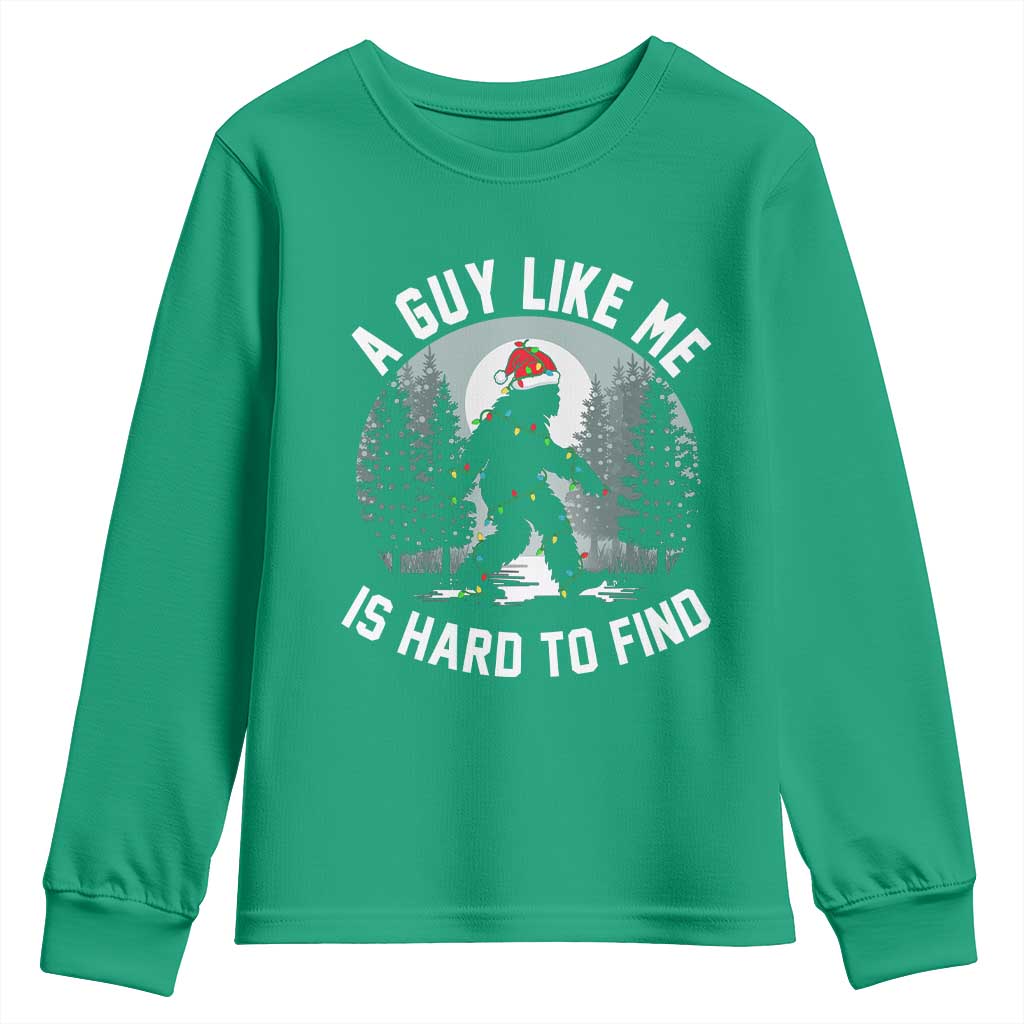 Funny Bigfoot Christmas Youth Sweatshirt A Guy Like Me Is Hard To Find - Wonder Print Shop