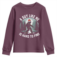 Funny Bigfoot Christmas Youth Sweatshirt A Guy Like Me Is Hard To Find - Wonder Print Shop