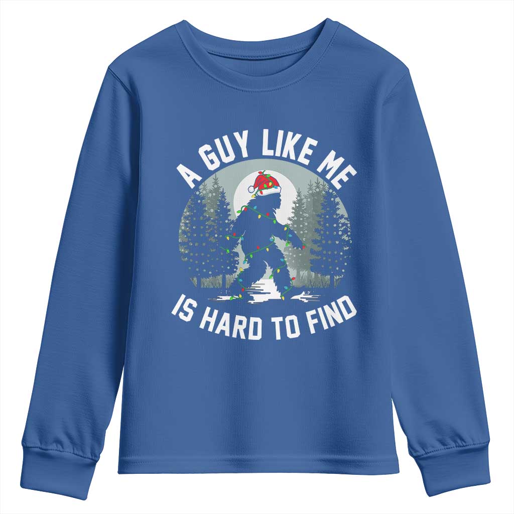 Funny Bigfoot Christmas Youth Sweatshirt A Guy Like Me Is Hard To Find - Wonder Print Shop
