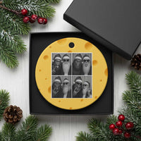 Funny Bigfoot Photobooth Xmas Ceramic Ornament Sasquatch Santa Claus Xmas - Wonder Print Shop