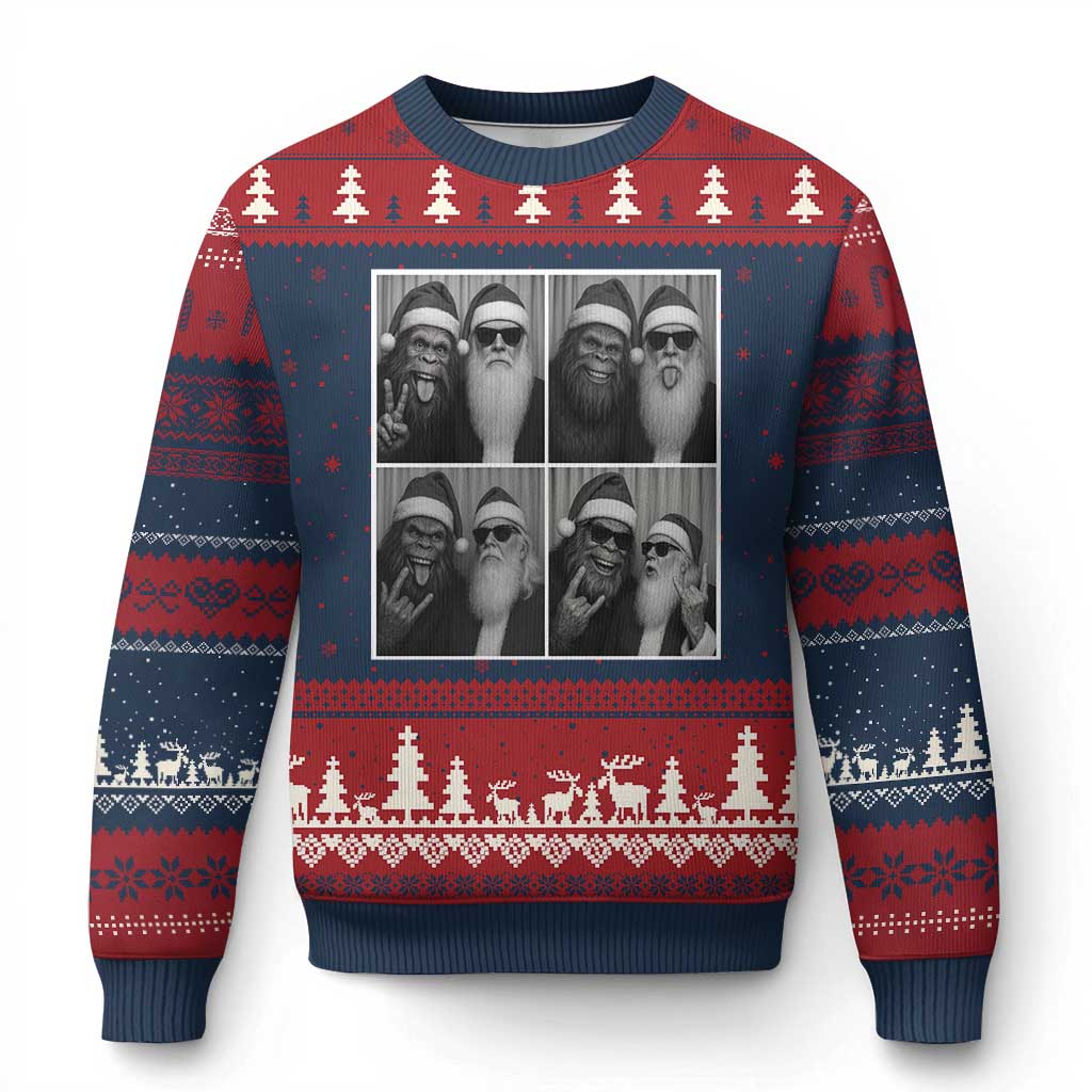 Funny Bigfoot Photobooth Xmas Ugly Christmas Sweater Sasquatch Santa Claus Xmas - Wonder Print Shop
