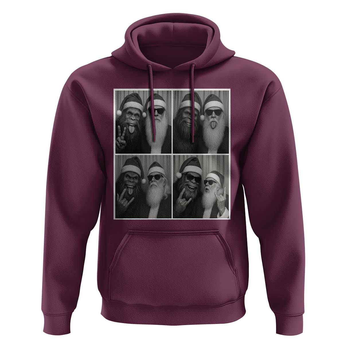 Funny Bigfoot Photobooth Christmas Hoodie Sasquatch Santa Claus Xmas - Wonder Print Shop