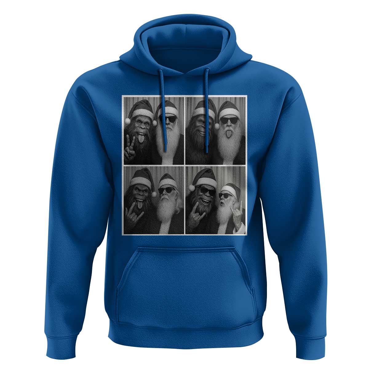 Funny Bigfoot Photobooth Christmas Hoodie Sasquatch Santa Claus Xmas - Wonder Print Shop