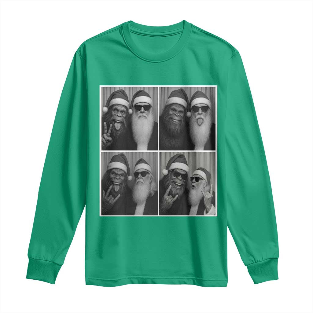 Funny Bigfoot Photobooth Christmas Long Sleeve Shirt Sasquatch Santa Claus Xmas - Wonder Print Shop