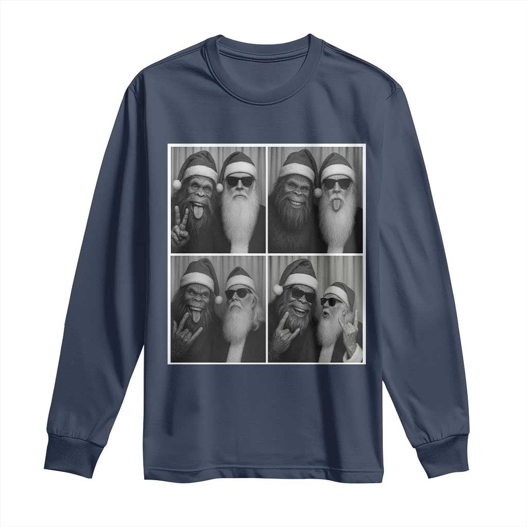 Funny Bigfoot Photobooth Christmas Long Sleeve Shirt Sasquatch Santa Claus Xmas - Wonder Print Shop