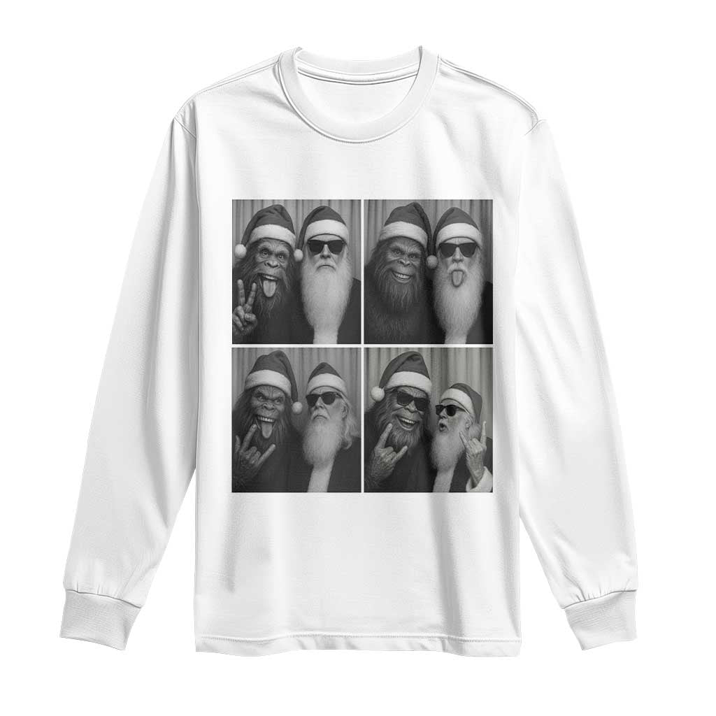 Funny Bigfoot Photobooth Christmas Long Sleeve Shirt Sasquatch Santa Claus Xmas - Wonder Print Shop