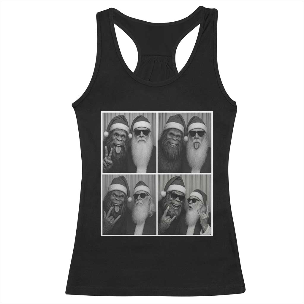 Funny Bigfoot Photobooth Christmas Racerback Tank Top Sasquatch Santa Claus Xmas - Wonder Print Shop