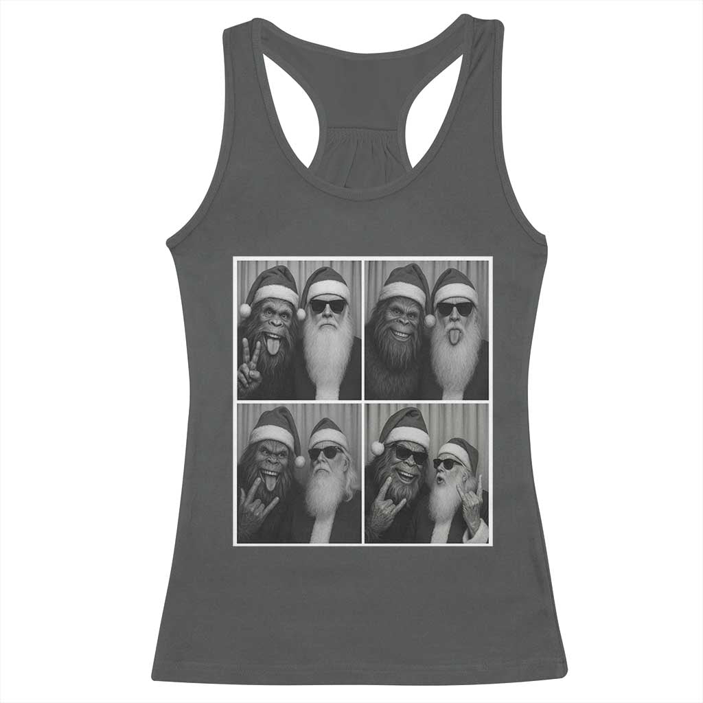 Funny Bigfoot Photobooth Christmas Racerback Tank Top Sasquatch Santa Claus Xmas - Wonder Print Shop